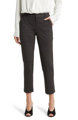 Wit & Wisdom 'Ab'Solution Houndstooth High Waist Ankle Straight Leg Pants in Charcoal Brown Olive