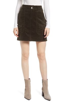 Wit & Wisdom 'Ab'Solution Patch Pocket Corduroy Skirt in Duffle Green
