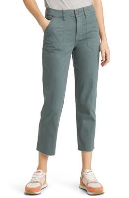 Wit & Wisdom 'Ab'Solution Patch Pocket High Waist Crop Straight Leg Pants in Blue Spruce