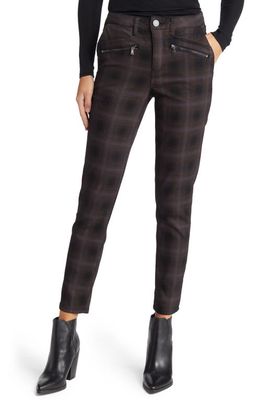 Wit & Wisdom 'Ab'Solution Plaid Ankle Trousers in Bkes-Black Espress