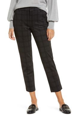 Wit & Wisdom 'Ab'Solution Plaid Ankle Trousers in Black/Charcoal