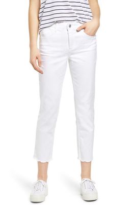 Wit & Wisdom 'Ab'Solution Scallop Hem Straight Leg Jeans in Opw-Optic White