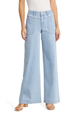 Wit & Wisdom 'Ab'Solution V-Yoke High Waist Wide Leg Jeans in Light Blue