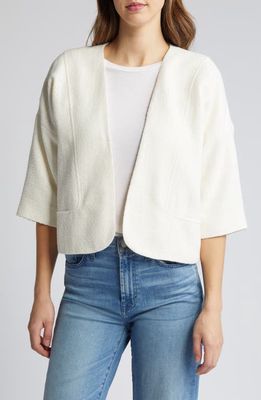 Wit & Wisdom Drop Shoulder Crop Jacket in Off White