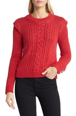 Wit & Wisdom Rhinestone Accent Crewneck Sweater in Red