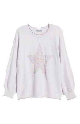 Wit & Wisdom Textured Star Bishop Sleeve Sweater in Iris Field