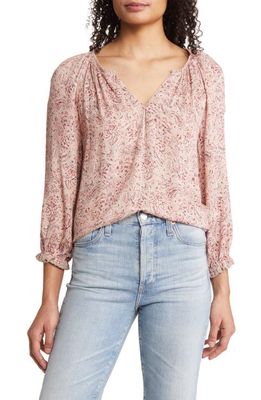 Wit & Wisdom Three Quarter Sleeve Blouse in Sand/Apricot