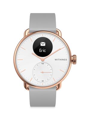 Withings ScanWatch-Luxury Smartwatch with Health Tracking ECG, Heart Rate and Oximeter - 38mm Rose Gold - White - White