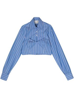 WOERA layered cropped shirt - Blue