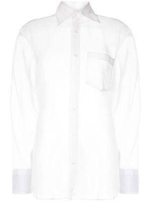 WOERA long-sleeve sheer shirt - White