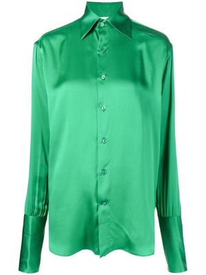 WOERA long-sleeve silk shirt - Green