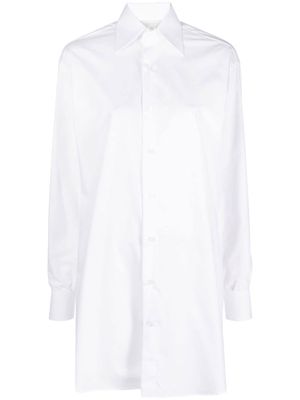 WOERA long-sleeved mini shirt dress - White