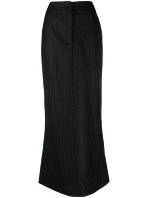 WOERA pinstripe cashmere maxi skirt - Black