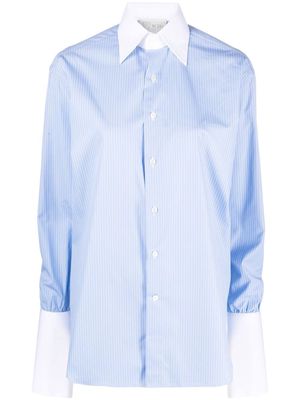 WOERA pinstripe poplin shirt - Blue