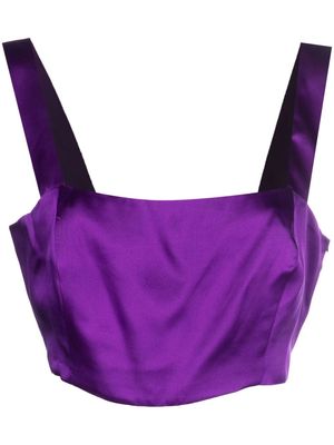 WOERA silk cropped top - Purple