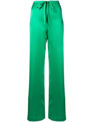 WOERA straight-leg silk trousers - Green