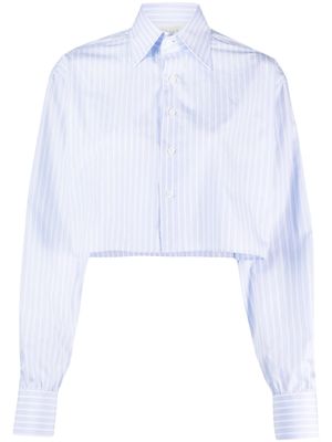 WOERA striped cropped shirt - Blue