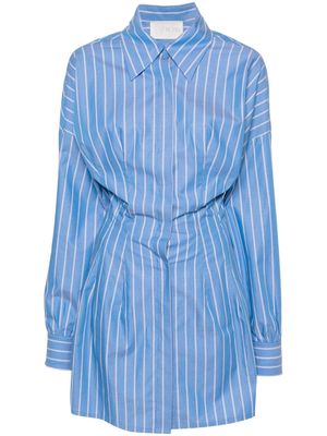 WOERA striped mini shirt dress - Blue