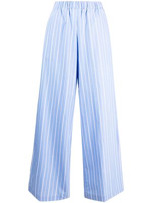 WOERA striped palazzo pants - Blue