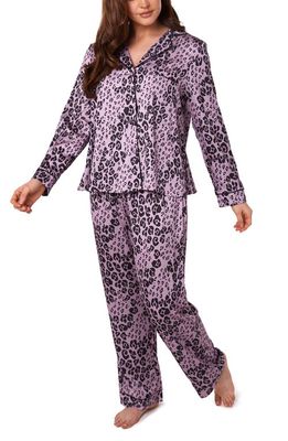Wolf & Whistle Animal Print Satin Pajamas in Lilac