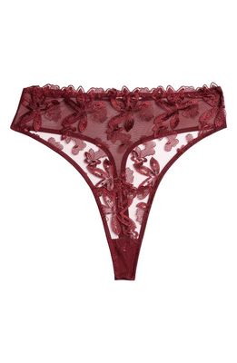 Wolf & Whistle Eva Lace High Waist Thong in Cherry