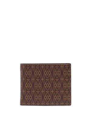 WOLF logo-print bi-fold wallet - Brown