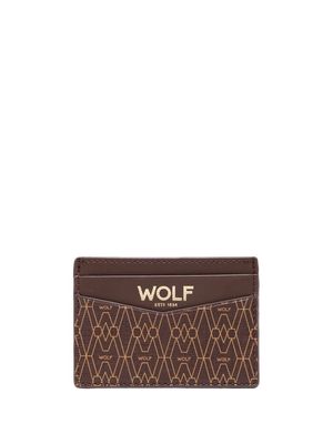 WOLF logo print cardholder - Brown
