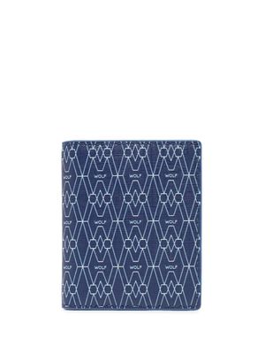 WOLF logo print cardholder wallet - Blue