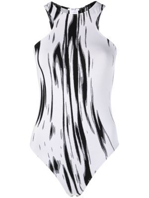 Wolford abstract-pattern sleeveless bodysuit - White