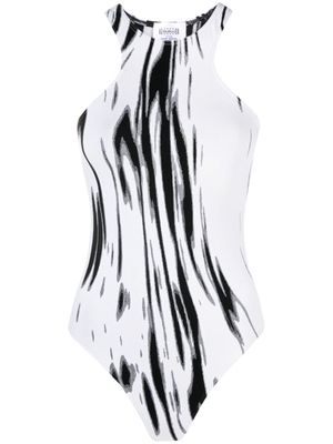 Wolford artist-stripe dyed bodysuit - White