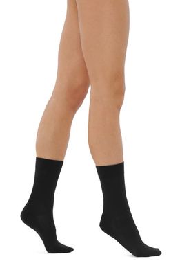 Wolford Cashmere & Silk Blend Crew Socks in Black