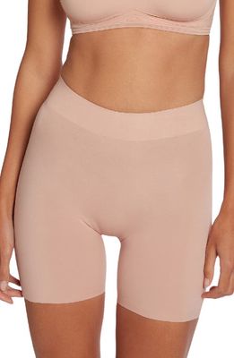 Wolford Cotton Contour Control Shaping Shorts in Rose Tan