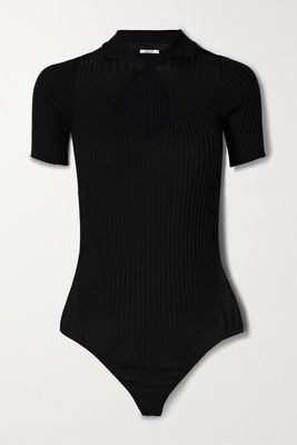 Wolford - Cutout Ribbed Wool Bodysuit - Black
