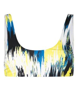 Wolford Essentials abstract-print bikini top - Yellow