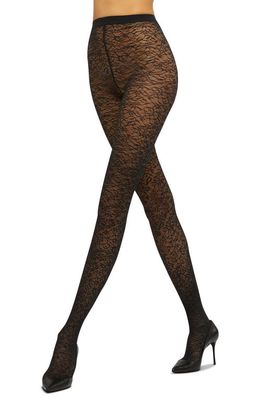 Wolford Floral Jacquard Tights in Black