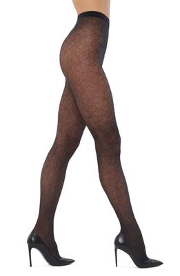 Wolford Floral Lace Tights in Black