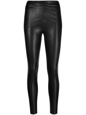 Wolford high-waisted polished-finish trousers - Black
