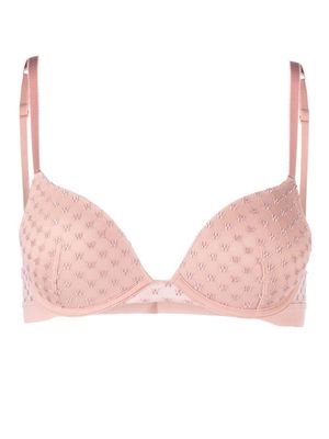 Wolford logo-embroidered demi-cup bra - Pink