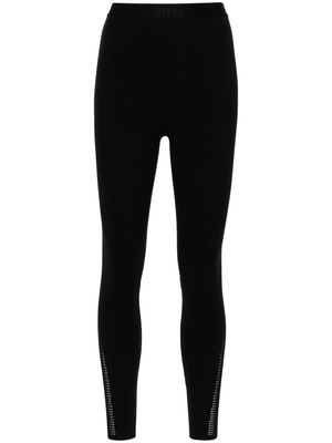 Wolford logo-waistband perforated leggings - Black