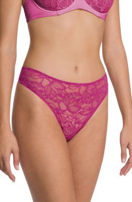 Wolford Magnolia Lace Thong in 536 Orchid