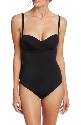 Wolford Mat De Luxe Shaping Thong Bodysuit in Black