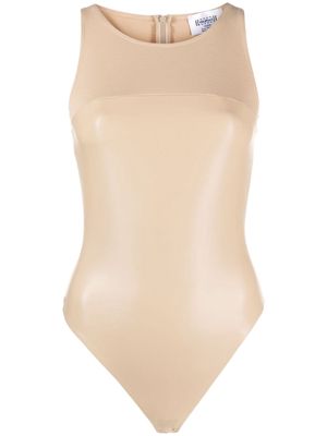 Wolford panelled faux-leather bodysuit - Neutrals