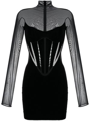 Wolford semi-sheer panelled mini-dress - Black