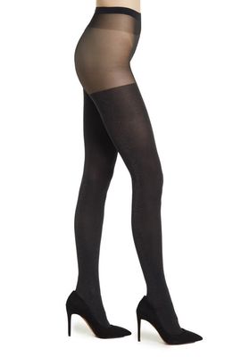 Wolford Shiny Sheer Tights in Black/Pewter