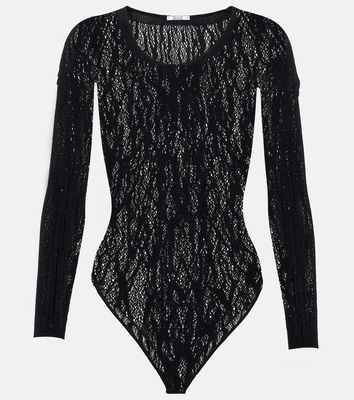 Wolford Snake-effect lace bodysuit