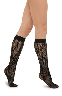 Wolford Snake Lace Knee High Socks in Black