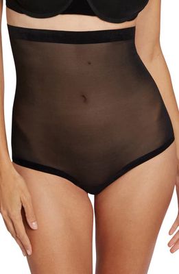 Wolford Tulle Control High Waist Shaper Briefs in Black
