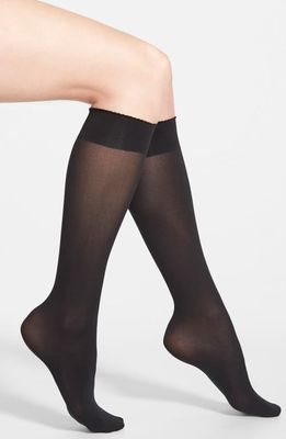 Wolford 'Velvet De Luxe' Knee High Socks in Black