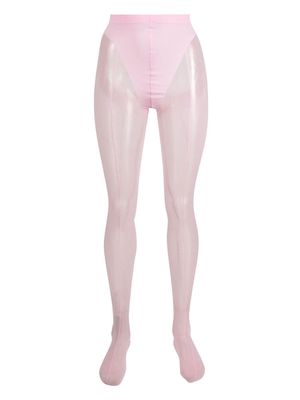 Wolford x Mugler mesh-panelled tights - Pink