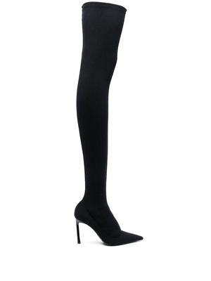 Wolford x Sergio Rossi Stay-Up 105mm boots - Black